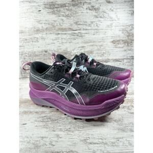 Women's Asics Trabuco Max 3 Black/Dark Fuchsia Trail Running Shoes Sz 8.5 EUC!
